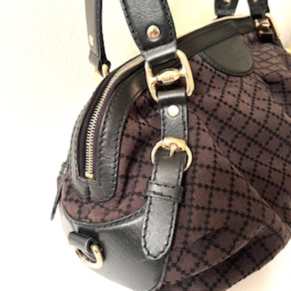 GUCCI Shoulder Bag,  Brown Canvas and Leather - Picture 7 of 12